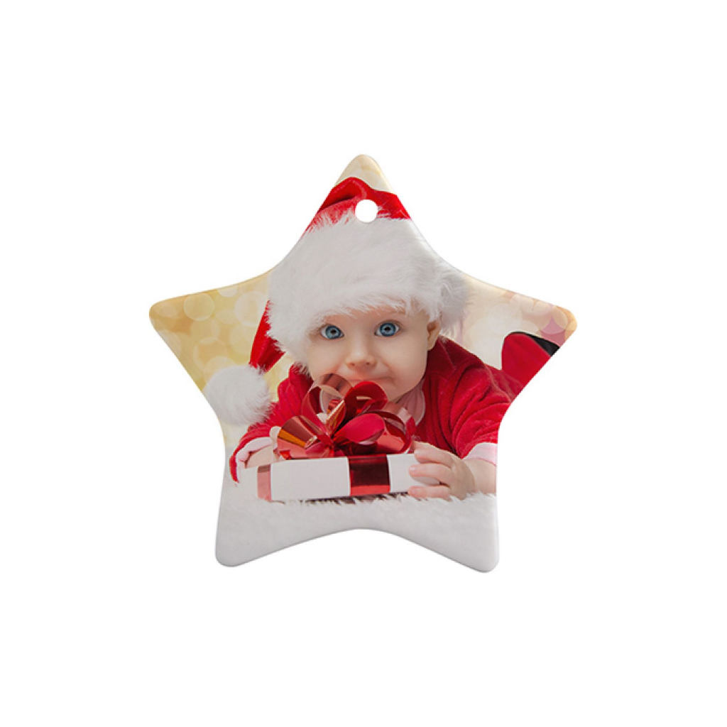 ADORNO NAVIDEÑO EN FORMA DE ESTRELLA PARA SUBLIMACION