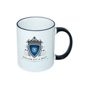 B11BA-02 TAZAS BLANCAS CON ASA Y BORDES NEGROS 11ONZ  (C-48)