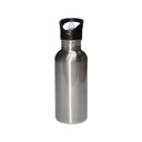 BOTELLA DE AGUA 600ML, SILVER  DE ACERO INOXIDABLE CON SORBETE Y TAPA (C-60)