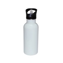BOTELLA DE AGUA BLANCA 600ML DE ACERO INOXIDABLE CON SORBETE Y TAPA(C-60)