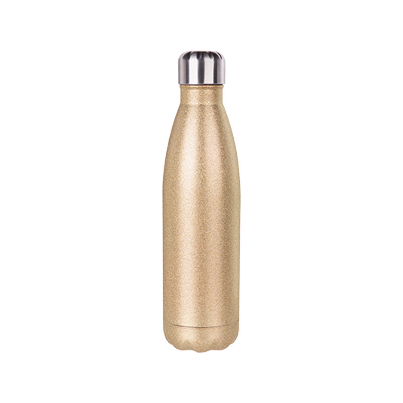 Botella de Acero Inoxidable para Sublimacion Glitter Dorado 17oz/500mL
