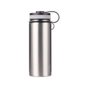 BOTELLA DE AGUA, ACERO INOXIDABLE  SILVER CON TAPA PORTATIL 18ONZ/550ML (C-30)