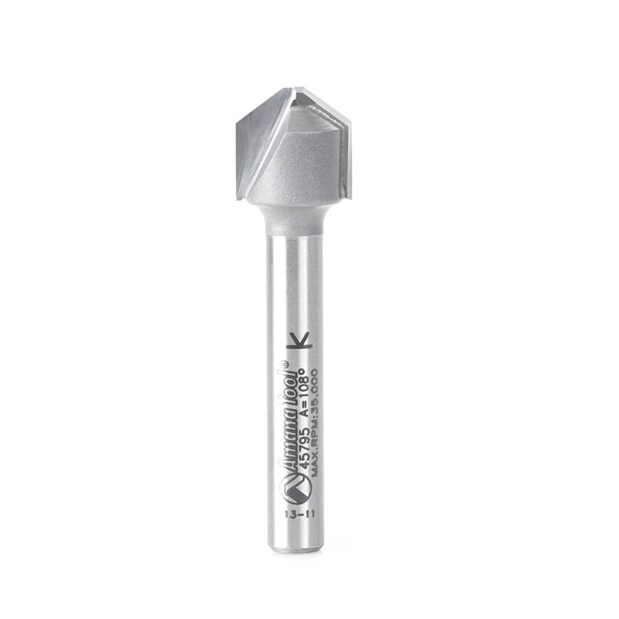 Broca con Punta de Carburo Corte en V-108 Grados ¼ Cana