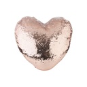 COVER PARA COJIN DE CORAZON CON  LENTEJUELAS CHAMPAGNE Y BLANCO