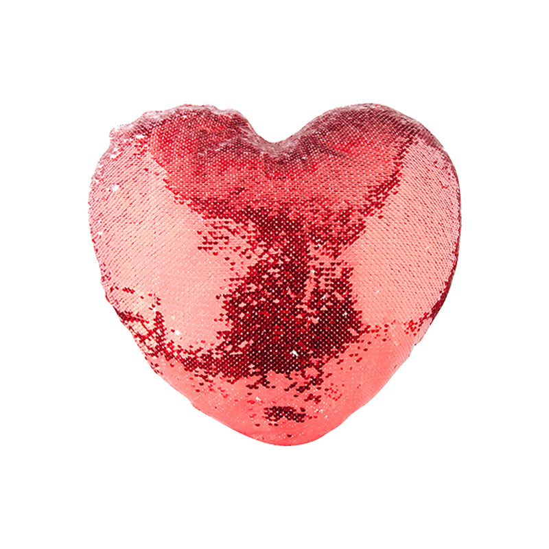COVER PARA COJIN DE CORAZON CON  LENTEJUELAS ROJO Y BLANCO
