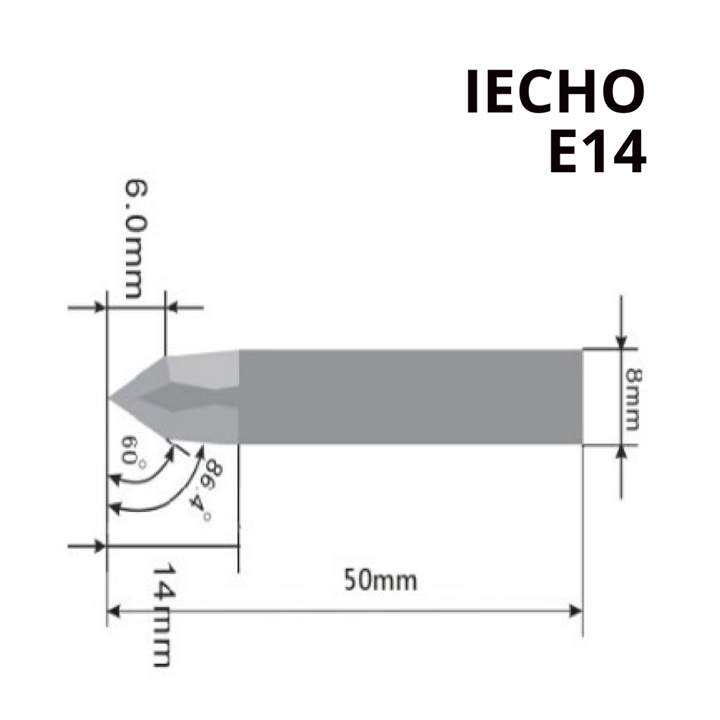 Cuchilla E14 ABS BOARD Gasket 3M Reflective Material Prepreg PVC mesh PE XPE 14mm (Tangencial tool) Iecho