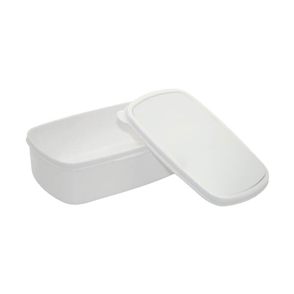 ENVASE PLASTICOS BLANCO MAS METAL  PARA SUBLIMACION (PARA LONCHERA)