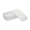 ENVASE PLASTICOS BLANCO MAS METAL  PARA SUBLIMACION (PARA LONCHERA)