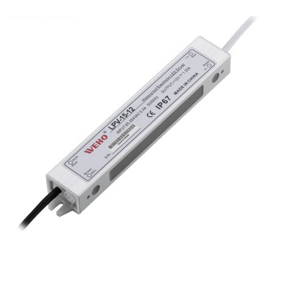 FUENTE POWER SUPLY 15W IP67 (AC85-264/50/60HZ) 12V/1.3A