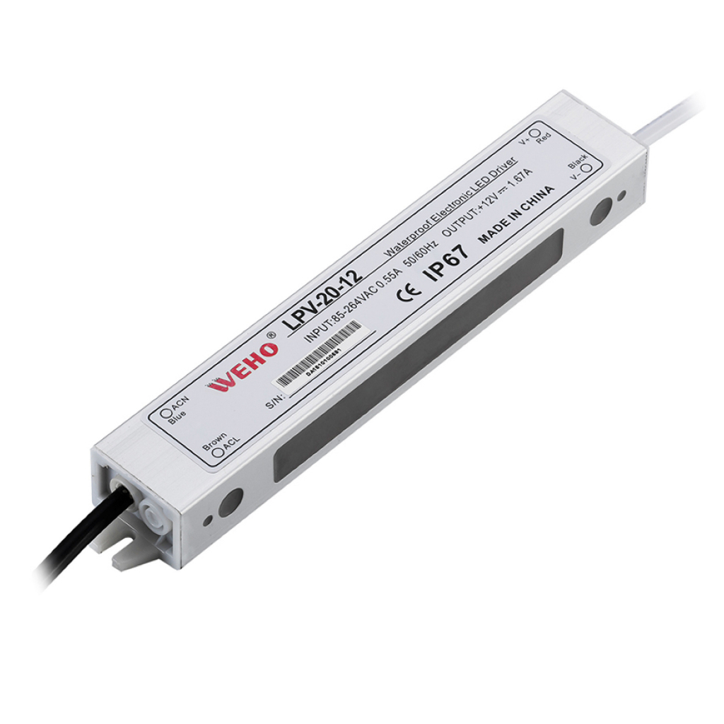 FUENTE POWER SUPLY 20W IP67 (AC85-264/50/60HZ) 12V/1.7A