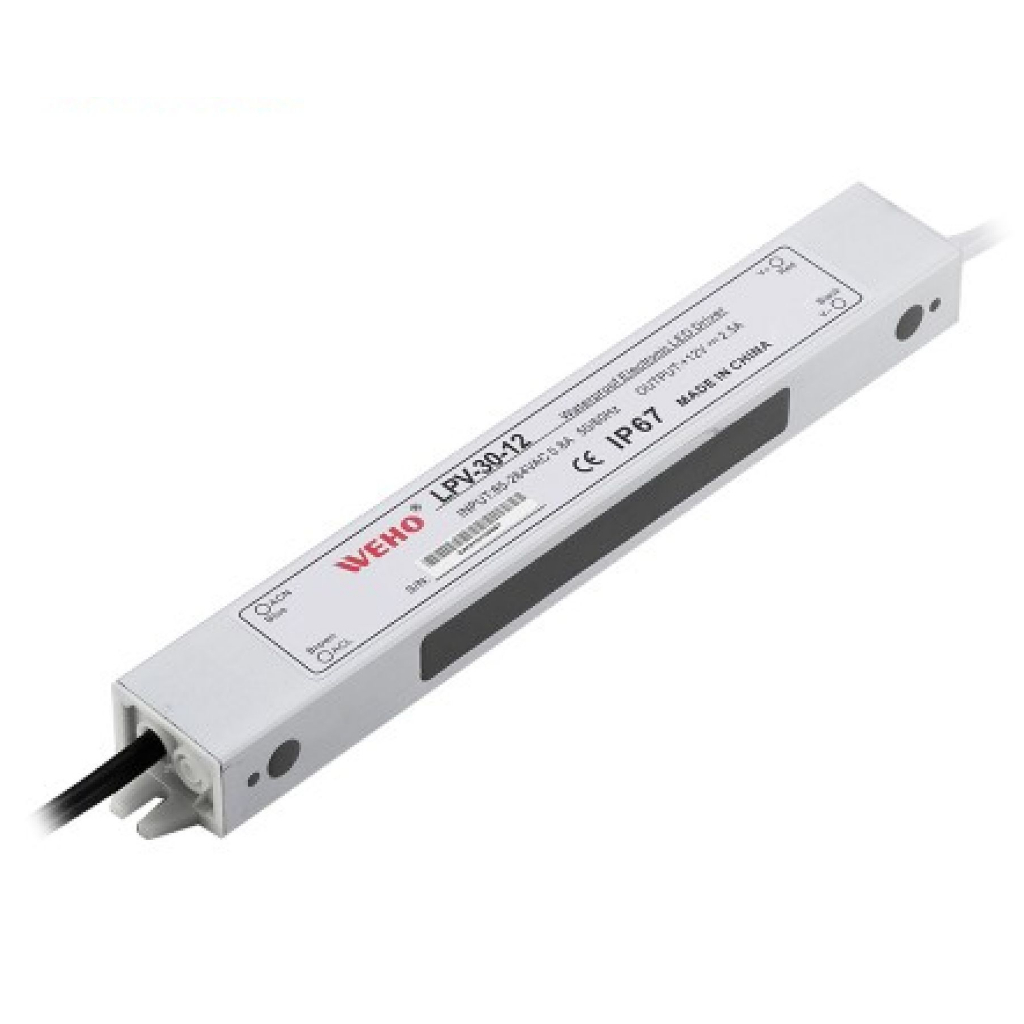 FUENTE POWER SUPLY 30W IP67 (AC85-264/50/60HZ) 12V/2.5A