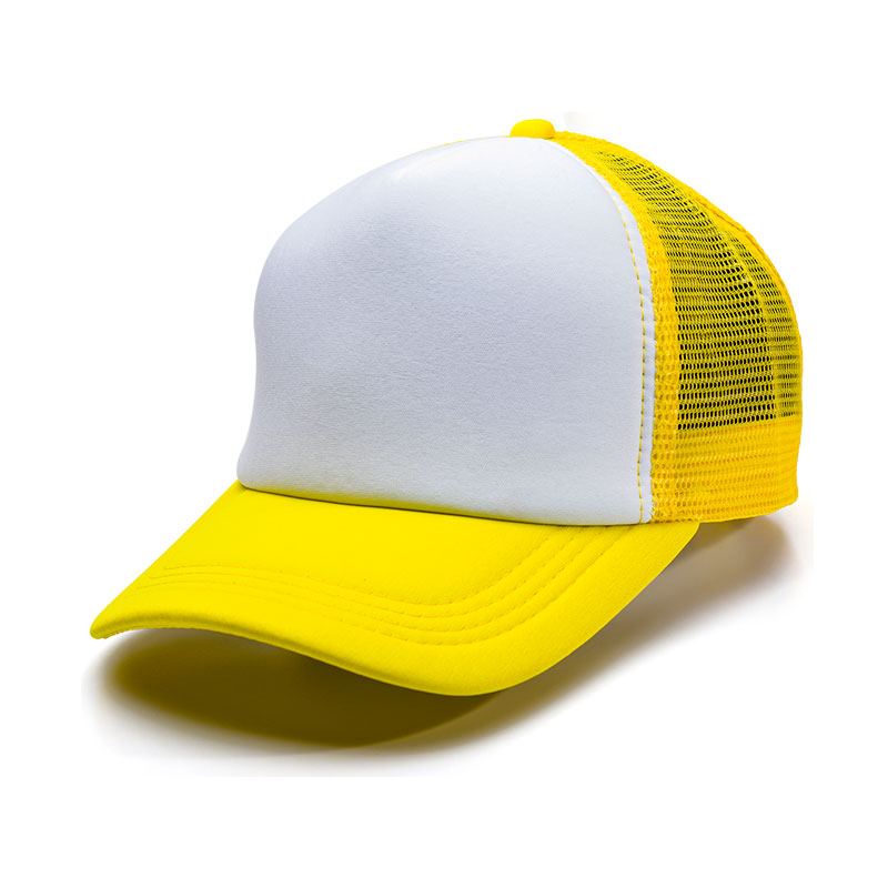 Gorras de Mallas Sublimables - Amarilla y Blanca (Trucker)
