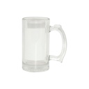 JARRA CERVEZA CRISTAL  CON PARCHOS 16ONZ 7.8X16CM SUBLIMACION(3''X6'')