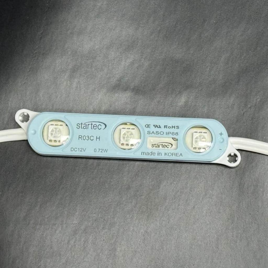 LUCES LED COLOR AZUL, PAQ. 100 UND,3 LED 0.72W A PRUEBA DE AGUA IP68,
