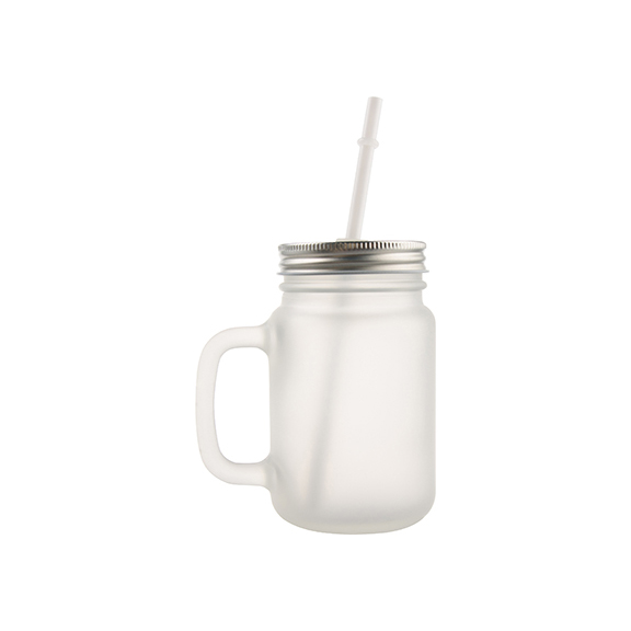 MASON JAR FROSTED CON SORBETE  8*13CM SUBLIMACION(C-36)