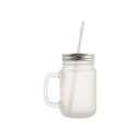 MASON JAR FROSTED CON SORBETE  8*13CM SUBLIMACION(C-36)