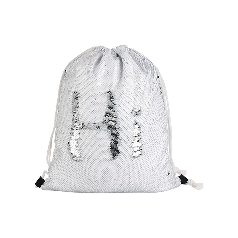 MOCHILAS  DE LENTEJUELAS PARA SUBLIMACION  BLANCO (Cja 100 und)