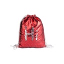 MOCHILAS  DE LENTEJUELAS PARA SUBLIMACION  ROJO (Cja 100 und)