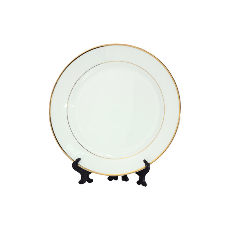 PLATOS BLANCOS 10.5'' DE SUBL. BORDE DORADO (C-36)