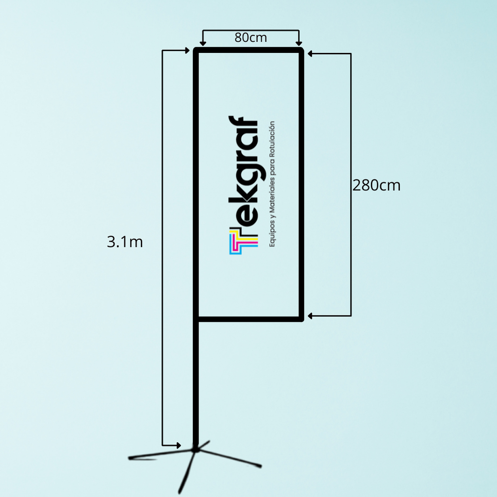 Plumon Displays en Aluminio 3.1m con base tipo Cruz   (29mm ) 1.5mm Telescopic Banner