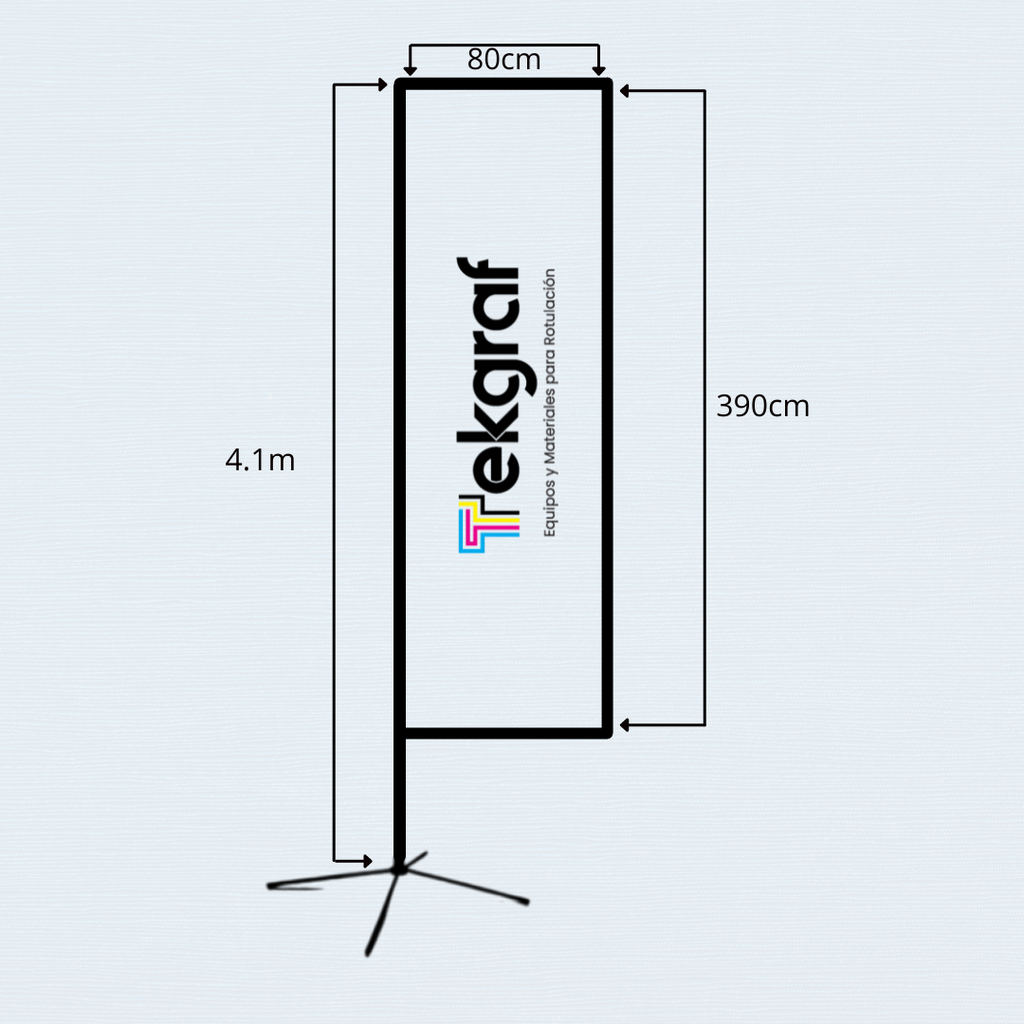 Plumon Displays en aluminio 4.1m Con Base Tipo Cruz (29mm) 1.5mm Telescopic Banner