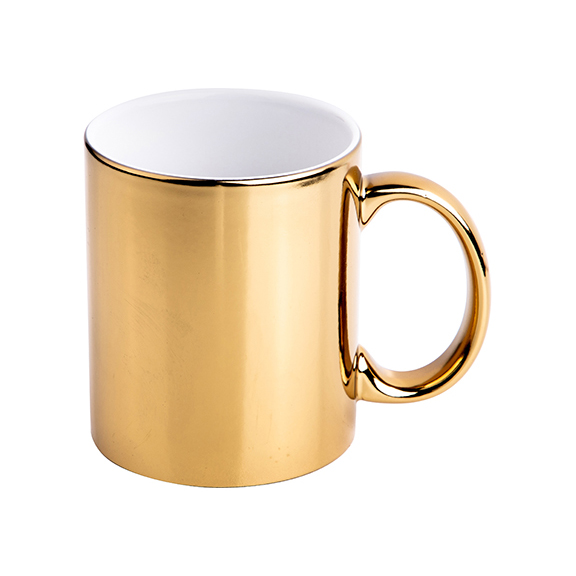 TAZA DE CERAMICA DORADA PARA SUBLIMACION 11ONZ