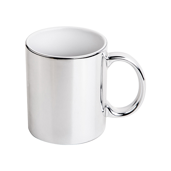 TAZA DE CERAMICA PLATEADA PARA SUBLIMACION 11 ONZ