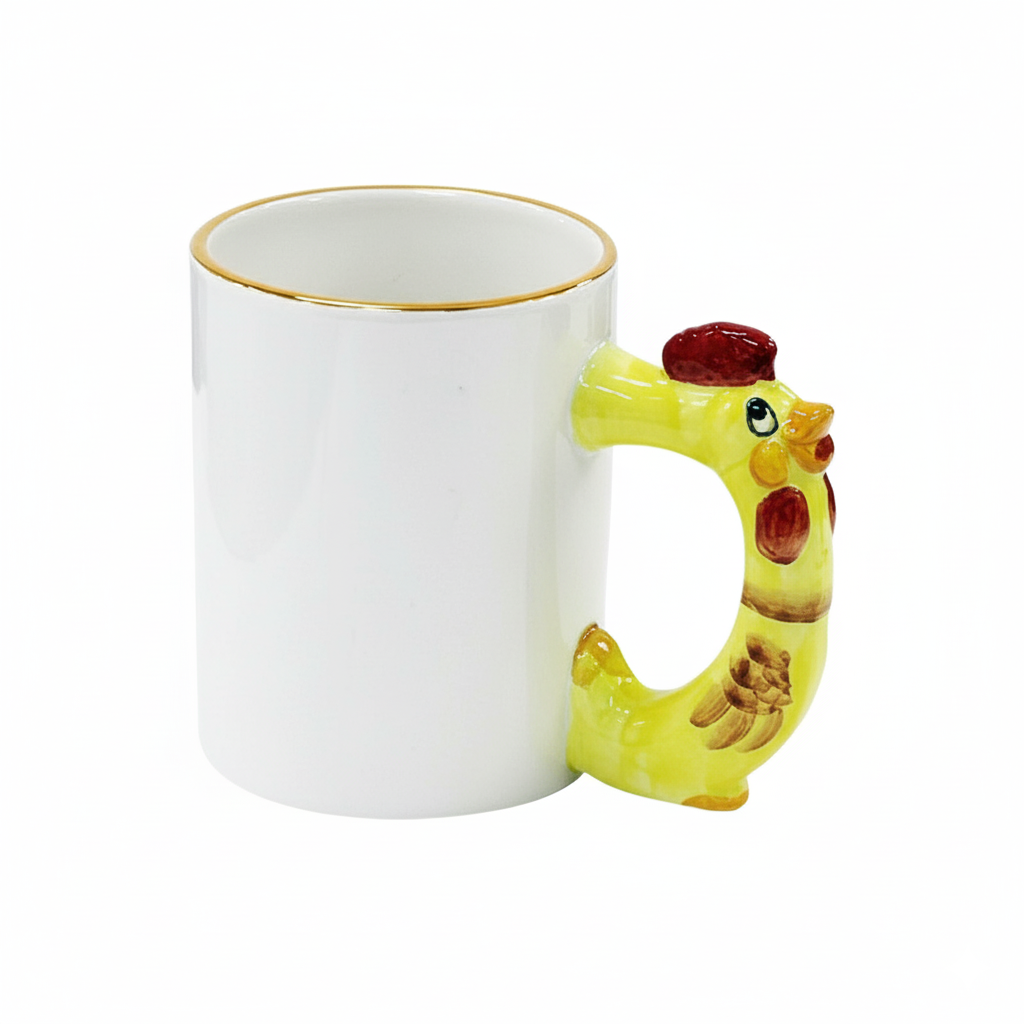 TAZA FORMA DE ANIMALES, GALLO 11ONZ (36 TZA) PARA SUBLIMACION