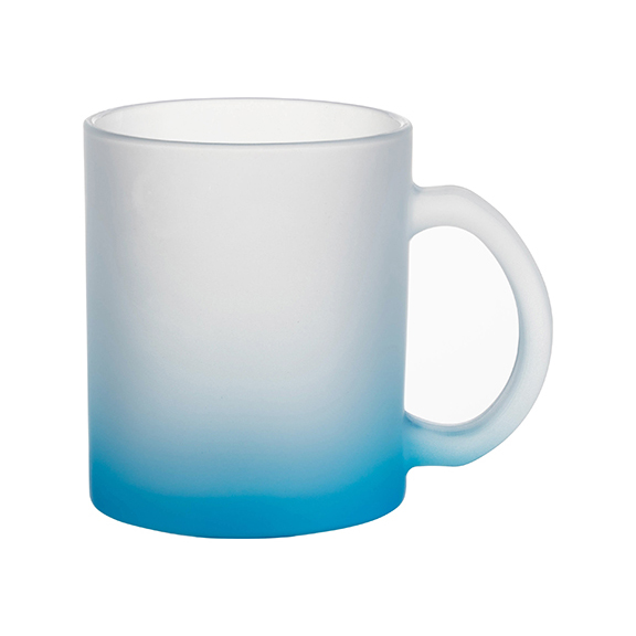 Taza Frosted Azul Claro Degradado 11Onz. Sublimable (C-36)