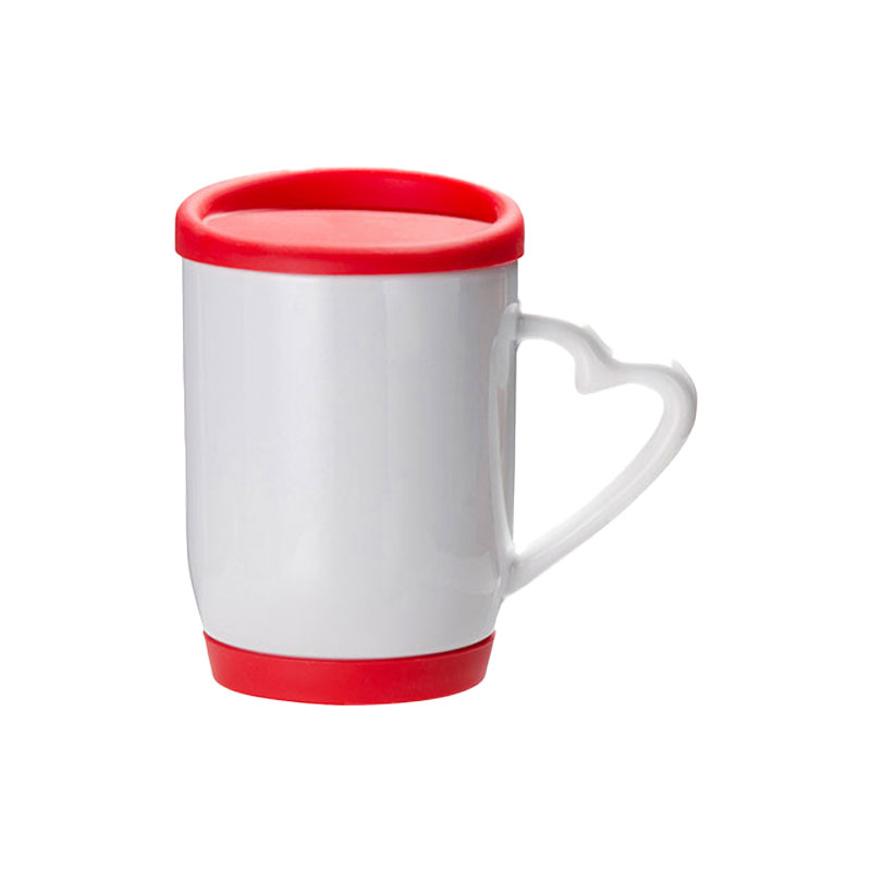 TAZAS 12ONZ/360ML CON TAPA Y BASE DE SILICON RED  SUBLIMACION (C-36)