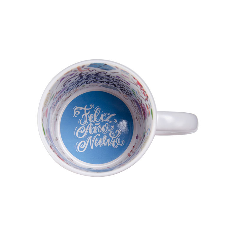 TAZAS BLANCAS 11ONZ INTERIOR FELIZ AñO NUEVO (Cja 48)