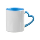 TAZAS BLANCAS AZAS DE CORAZON AZUL CLARO SUBLIMACION  11ONZ (C-48)