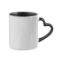 TAZAS BLANCAS AZAS DE CORAZON NEGRA SUBLIMACION  11ONZ (C-48)