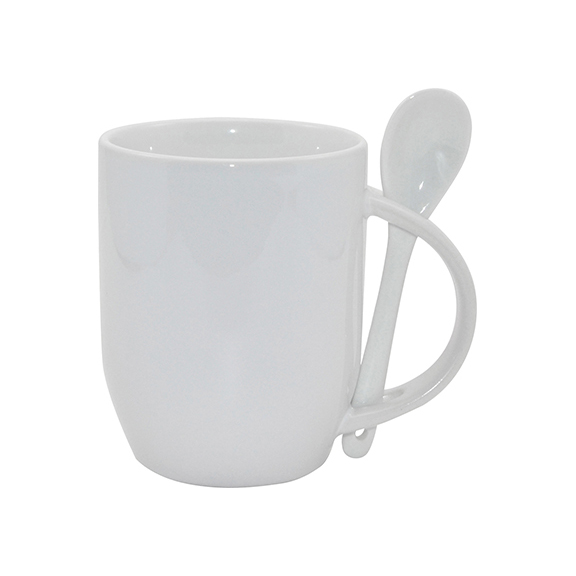 TAZAS BLANCAS CON CUCHARAS INTERIOR  BLANCO 11ONZ  (CJA 36)