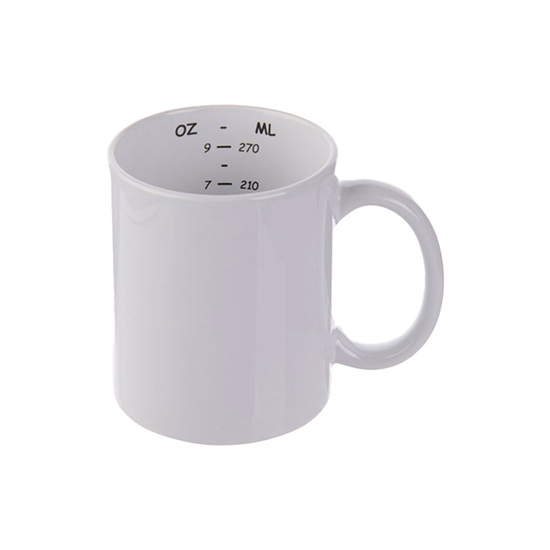 TAZAS BLANCAS CON MEDICION EN EL INTERIOR  PARA SUBLIMACION 11 ONZ