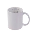 TAZAS BLANCAS CON MEDICION EN EL INTERIOR E  IMAGEN DE PERRO PARA SUBLIMACION 11 ONZ