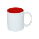 TAZAS BLANCAS INTERIOR ROJO 11 ONZ  (C-48)