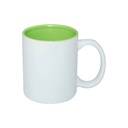 TAZAS BLANCAS INTERIOR VERDE CLARO  11ONZ  (C-48)