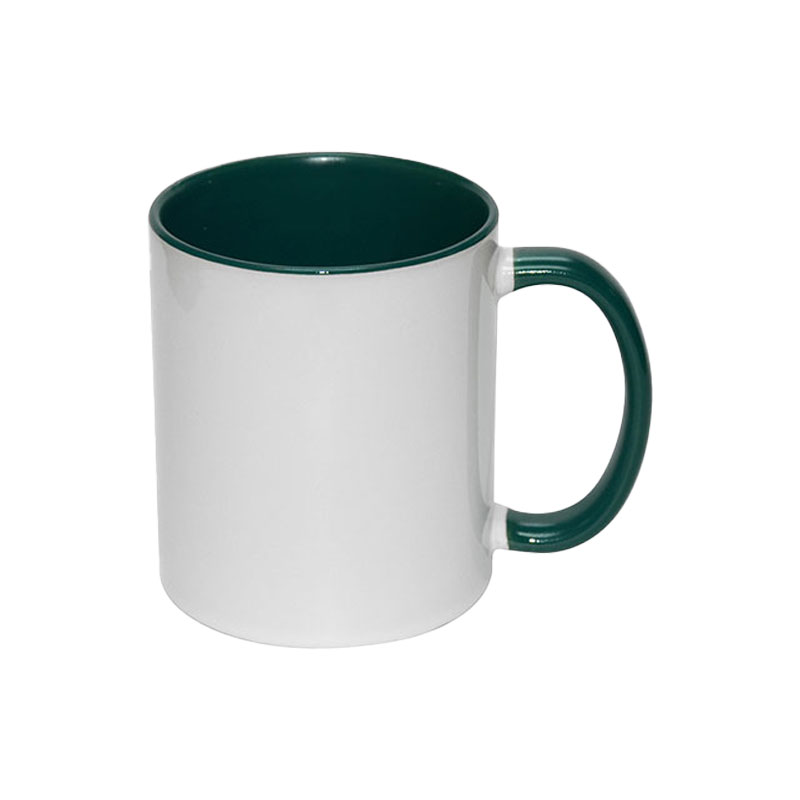 Tazas Blancas Interior y Asa Verde 11oz (C-48)