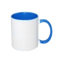 Tazas Blancas Interior y Asa Azul Claro 11oz (C-48)