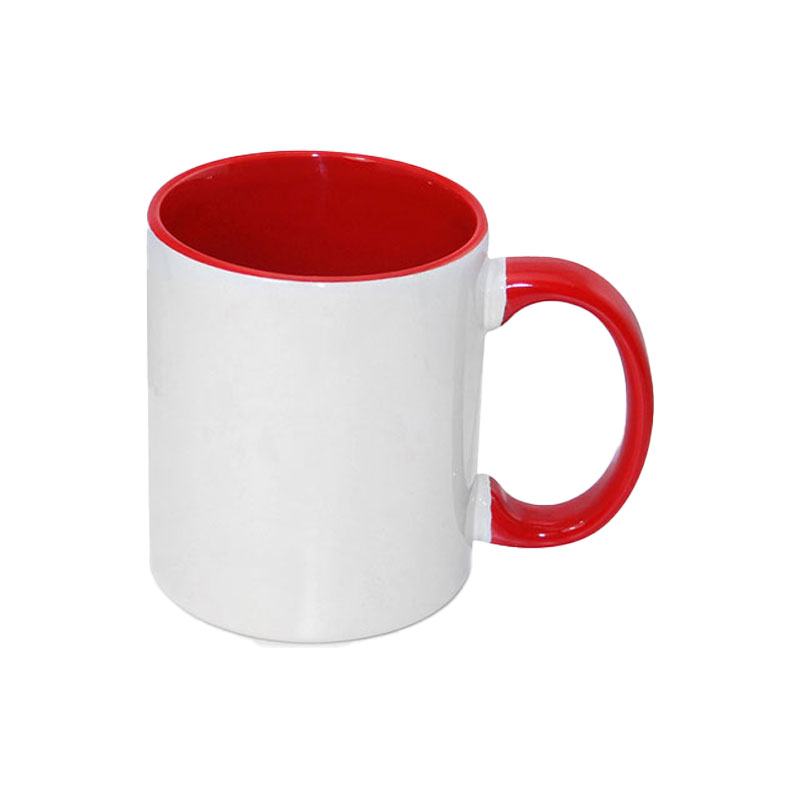Tazas Blancas Interior y Asa Rojo 11oz (C-48)