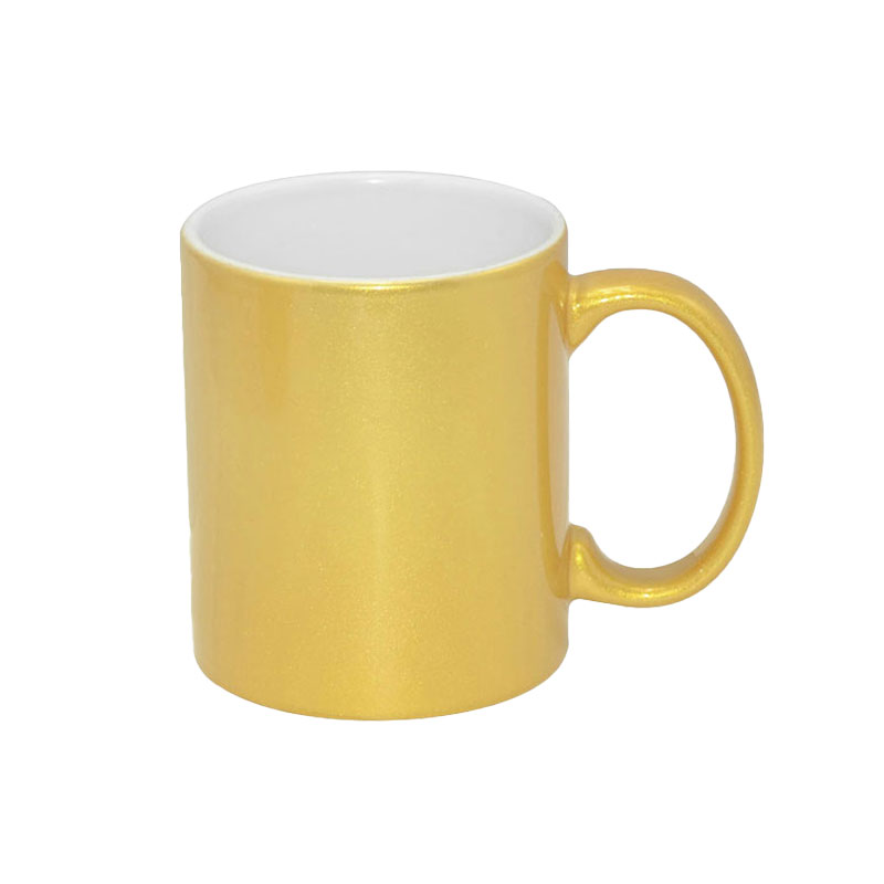 TAZAS BRILLANTE METALIZADA SUBLIMACION DORADA 11ONZ  (CJA 48)
