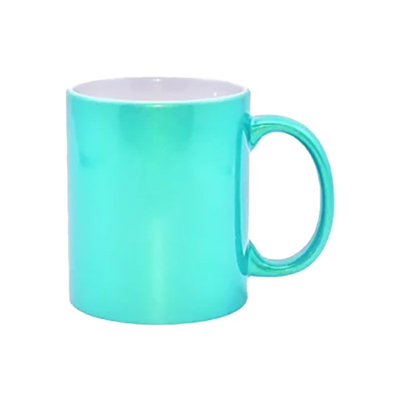TAZAS BRILLANTE METALIZADA SUBLIMACION VERDE CLARO 11ONZ  (CJA 48)
