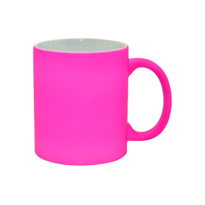 TAZAS FULL COLOR  FROSTED FLUORESCENTE ROSADO 11 ONZAS  (C-48)