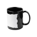 TAZAS FULL COLOR NEGRA CON PARCHO BLANCO 11ONZ SUBLIMACION(CJAS 36)