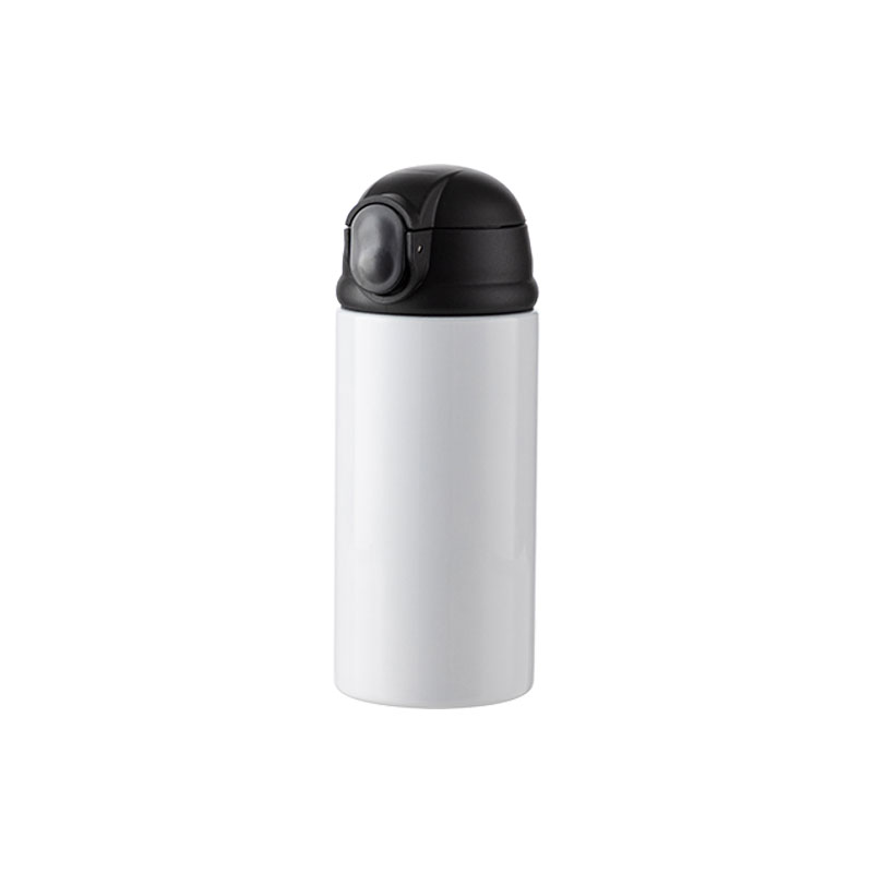 TERMOS ACERO BLANCO CON TAPA NEGRO 12onz (C-25)