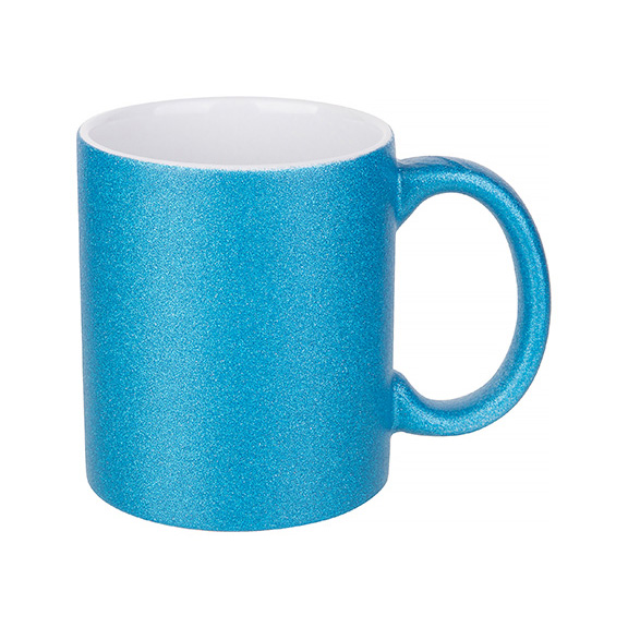 Taza Glitter Blue 11onz 330ml Para Sublimacion