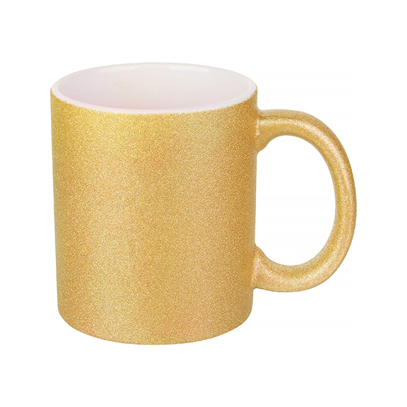 Taza Glitter Gold 11onz 330ml Para Sublimacion