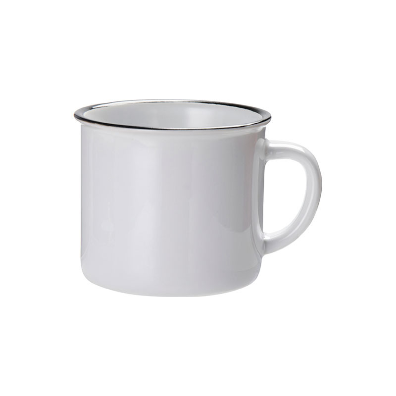 Taza de Cerámica Esmalteada Borde Negro 10oz / 300ml (C-36)