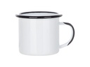 Tazas Esmaltada Blanca Borde Negro 12oz Sublimacion (cja 48)
